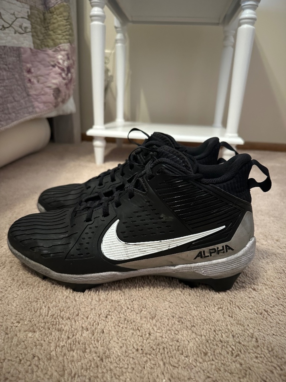 Nike Alpha Menace Strong Football Cleats Men’s Size 11 Black Silver II5139-010